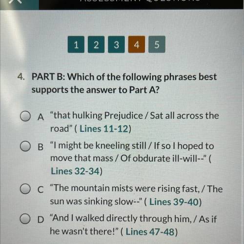 Part b which of the following phrases supports the answer to part a? “an obstacle”