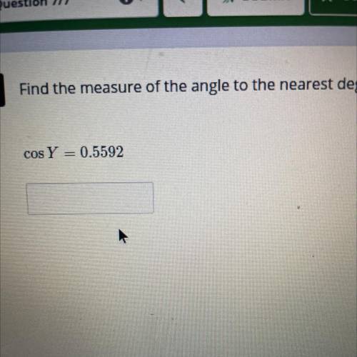 Find the measure of the angle to nearest degree.