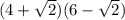 (4 + \sqrt{2} )(6 - \sqrt{2} )