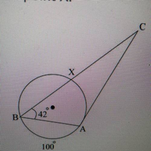 (09.01 LC)

The figure below shows a triangle with vertices A and B on a circle and vertex C
outsi