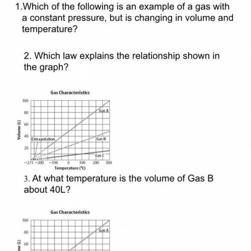 Which of the following is an example of a gas with a constant pressure, but is changing in volume a
