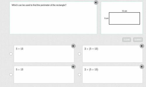 Which can be used to find the perimeter of the rectangle?