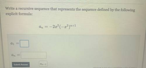 Write a recursive sequence that represents the sequence defined by the following explicit formula: