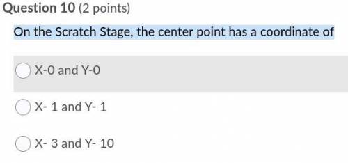 On the Scratch Stage, the center point has a coordinate of