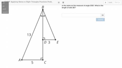 In the right triangles shown, the measure of angle ABC is the same as the measure of angle EBD. Wha