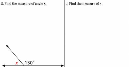 8. Find the measure of angle x.