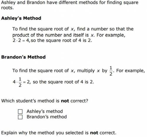 PLEASE HELP!!!
Give an example showing why one of the methods is not correct.