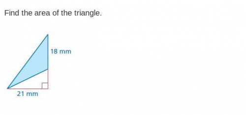 How do you find the area of a triangle? 
Example on picture