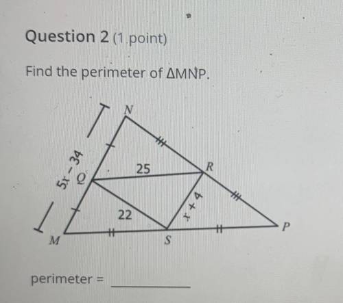 PLEASE HELP i need to find the perimeter of MNP and i have no clue