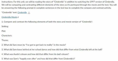 Please answer these questions I need to get this done

1997 Cinderella:
ht tps :// w ww.youtu be.c