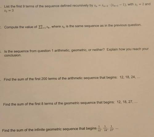 please help!!! questions are in picture extra points for all answers WITH explanation NO LINKS OR