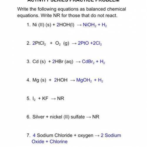 This is urgent can anybody help me check these chemical equations?