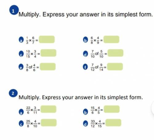 School homework about multiplying fractions worth 30 points​