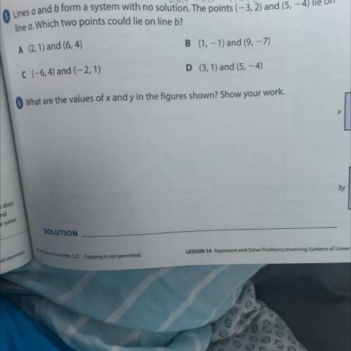 No links please (need help asap)

Lines a and b form a system with no solution. The points (-3, 2)