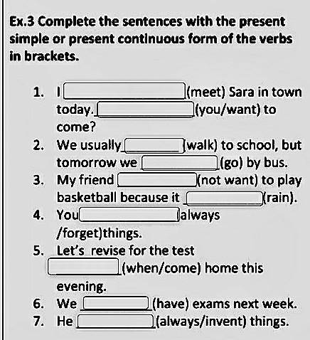 Complete the sentences with the present simple or present continuous form of the verbs in brackets.