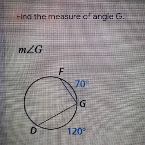 Find the measure of angle G
Help ASAP