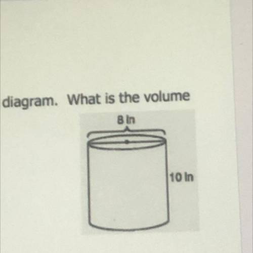 A storage container in the shape of a right cylinder is shown in the diagram. What is the volume