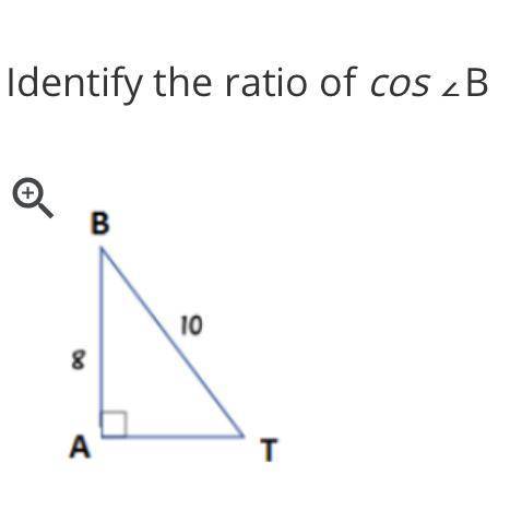 Identify the ratio of cos B