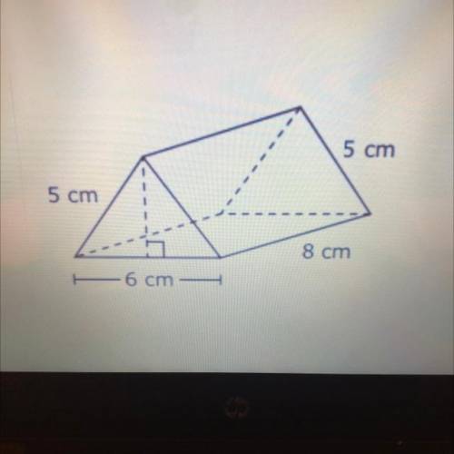 A triangular prism and its dimensions are shown in the

diagram. What is the lateral surface area