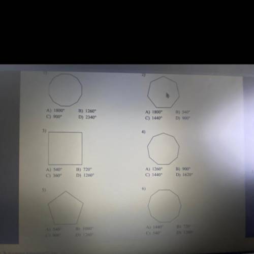 Find the interior angle sum for each polygon. Round your answer to the nearest tenth if necessary.