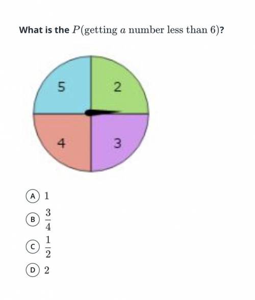 What is the probability of getting a number less than 6?