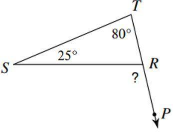 In the figure shown, what is the measure of the indicated angle? ​ °