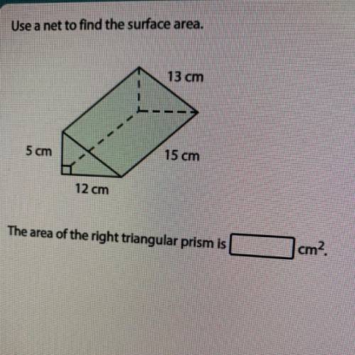 Use a net to find the surface area.
