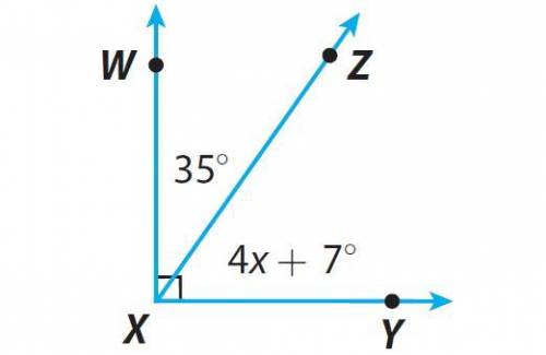 Find the value of x in this complementary angle.