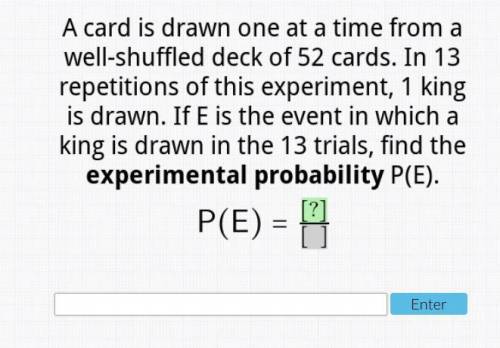a card is drawn one at a time from a well-shuffled deck of 52 cards. In 13 repetitions of this expe