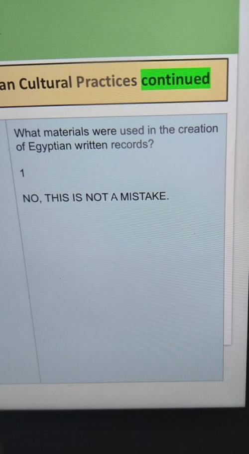 What materials were used in the creation of Egyptian written records?​