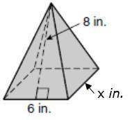 Find the volume of the pyramid with x = 2.6. Round to the nearest tenth.