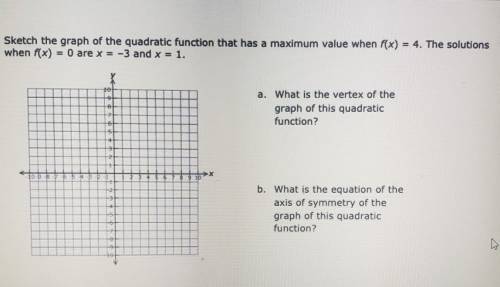 1/14 - Sketch the graph of the quadratic function that has a maximum value when f(x) = 4. The solut