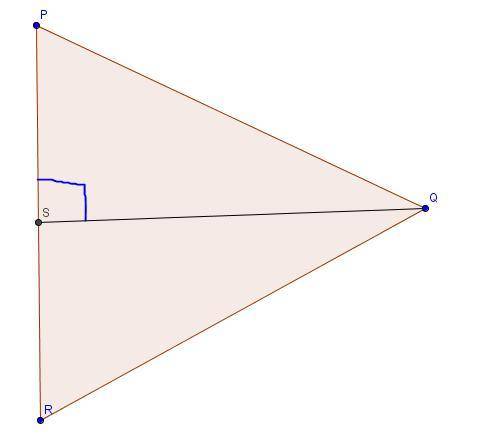 To prove that Δ PQR is isosceles, a student began by stating that since Q is on the segment to perp