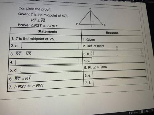 Prove rst is congruent to rvt