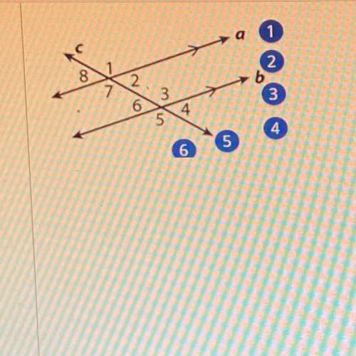 Name an interior angle that is supplementary to <7.
Will give BRAINLIEST