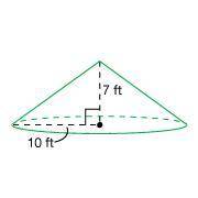 Yall please help me.

Find the volume of the cone.Use 3.14 for π. Round your answer to the nearest