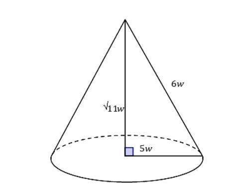 9. A right cone is to be built according to the given measurements. What will the volume be? Leave