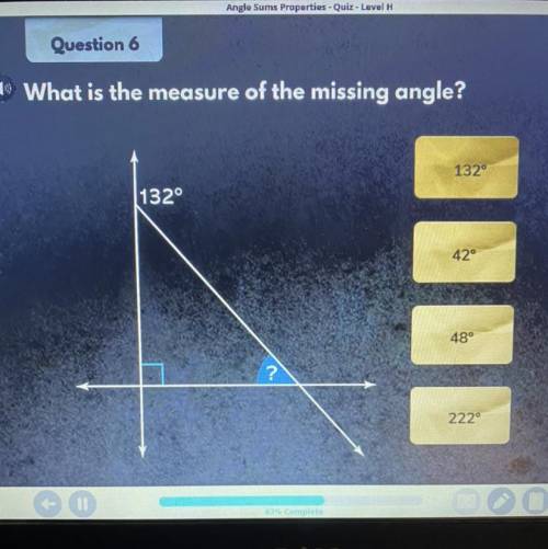 What is the measure of the missing angle?