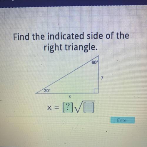 Find the indication of the right triangle