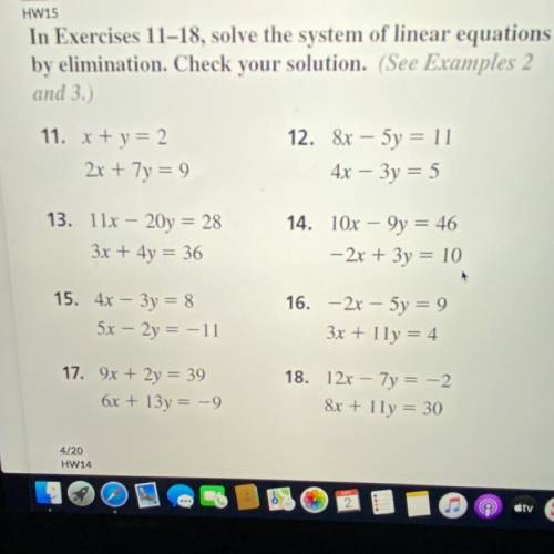 Solve systems of linear equations by elimination.check your solution