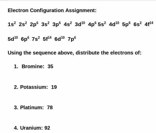 Electron configuration assignment pleaseee help asappp its 100 points and I give out <3