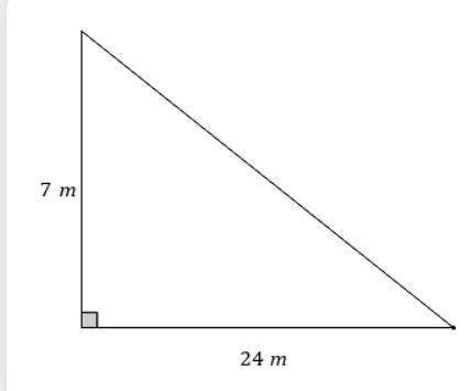 41. Consider the perimeter of the triangle shown. First, find the length of the hypotenuse.