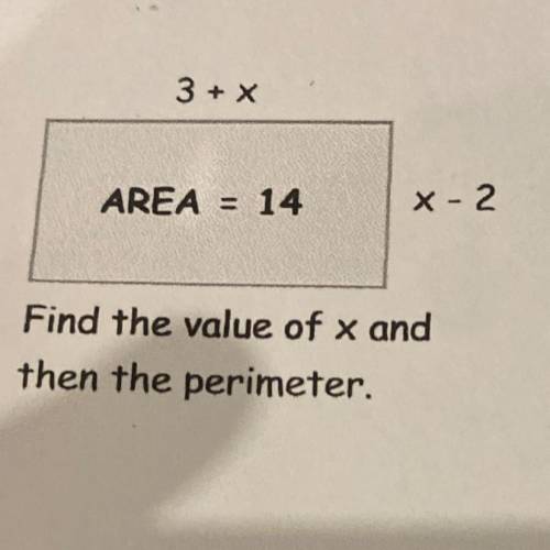 Find the value of x and then perimeter