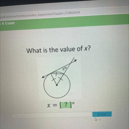 What is the value of x?
x = [?]°