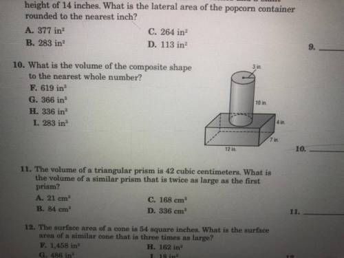 If you could solve question ten that would be great!
