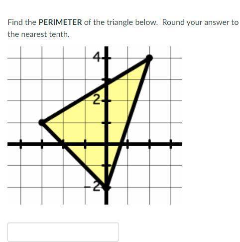 Find the PERIMETER of the triangle below. Round your answer to the nearest tenth.