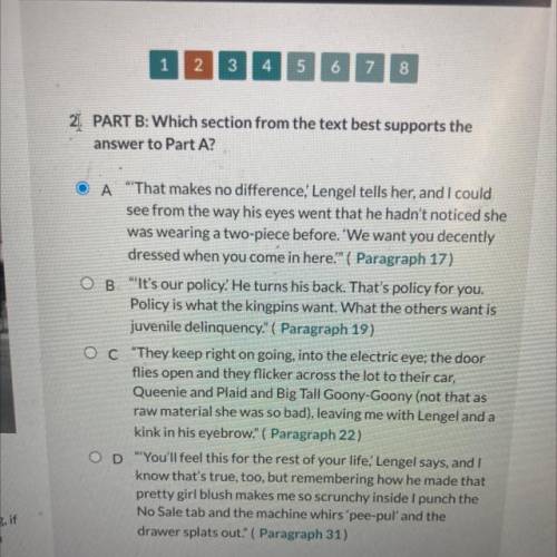 2 PART B: Which section from the text best supports the

answer to PartA?
A That makes no differe