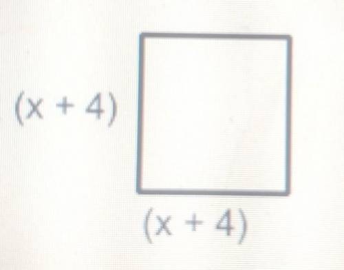 Your neighbor is putting a small square deck with side length x+4 as pictured below, where x is mea