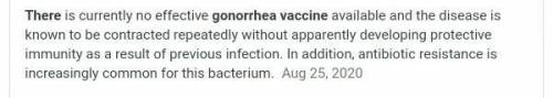 Describe how a vaccine would work to prevent gonorrhoea