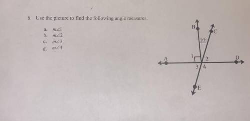 Anyone, please help with these few questions!!
 

6. Use the picture to find the following angle me
